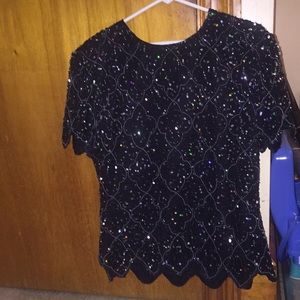 Beaded/Sequin Silk Shirt
